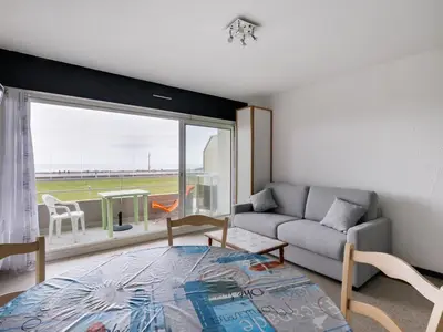 Coin salon dans l'établissement Studio Cabine en Front de Mer à Biscarrosse Plage - FR-1-521-42