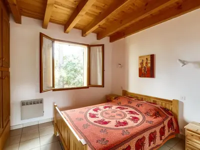 Un ou plusieurs lits dans un hébergement de l'établissement Biscarrosse Plage: Villa 4 pièces avec terrasse, proche océan - FR-1-521-54