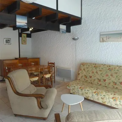 Coin salon dans l'établissement Réf 200, Seignosse Océan, Villa Patio au calme, à 2 pas de la plage des Bourdaines