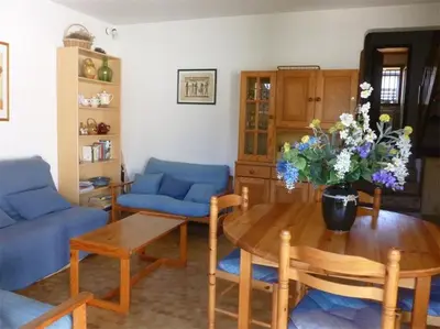 Coin salon dans l'établissement Réf 210 Seignosse Océan, Villa Patio Classée 3 étoiles au Calme, Proche de la plage et des commerces