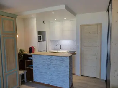Cuisine ou kitchenette dans l'établissement Appartement 4 Personnes Vue Sur L ocean- Residence Les Terrasses De La Dune