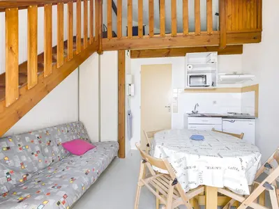 Cuisine ou kitchenette dans l'établissement Studio mezzanine à 300m de la plage avec parking - FR-1-521-48