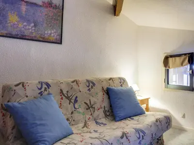 Coin salon dans l'établissement Biscarrosse Plage: Appartement T2 Mezzanine, 250m de la mer - FR-1-521-49