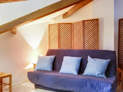 Coin salon dans l'établissement Biscarrosse Plage: Appartement T2 Mezzanine, 250m de la mer - FR-1-521-49