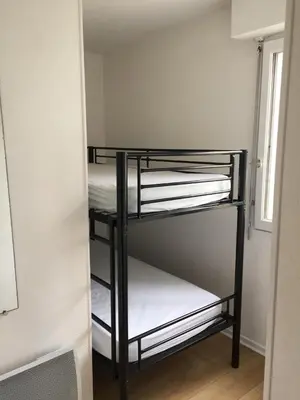 Un ou plusieurs lits dans un hébergement de l'établissement Studio Cap Sud Capbreton proche plage
