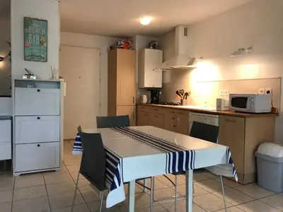 Cuisine ou kitchenette dans l'établissement le Cap Landais