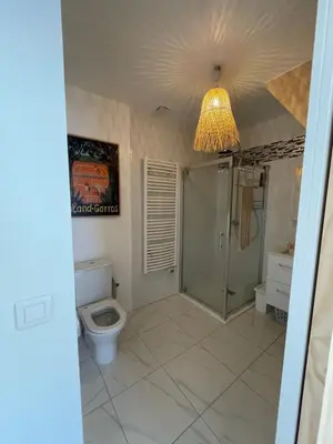 Salle de bains dans l'établissement Appartement avec jardin entre lac et océan Hossegor