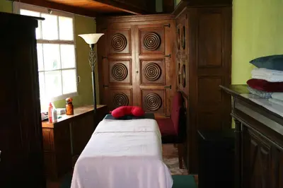 Un ou plusieurs lits dans un hébergement de l'établissement Gîte Habas