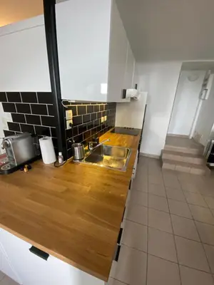 Cuisine ou kitchenette dans l'établissement Le petit coin plage