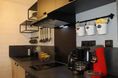 Cuisine ou kitchenette dans l'établissement Atlantic Selection - Le studio 48