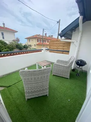 Balcon ou terrasse dans l'établissement Surf lodge terrasse vue mer Capbreton