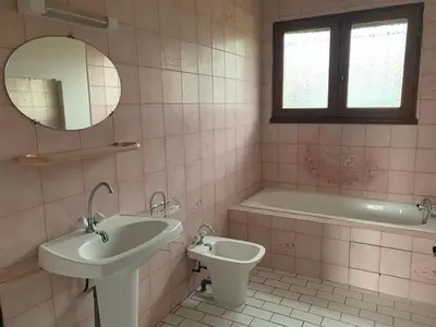 Salle de bains dans l'établissement Maison Calme avec Jardin, Proche Lac et Centre, Animaux Bienvenus, Ménage Inclus - FR-1-319-408