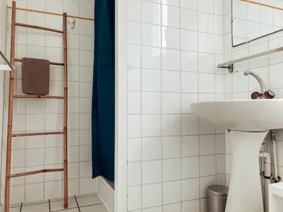 Salle de bains dans l'établissement Les Pastourelles