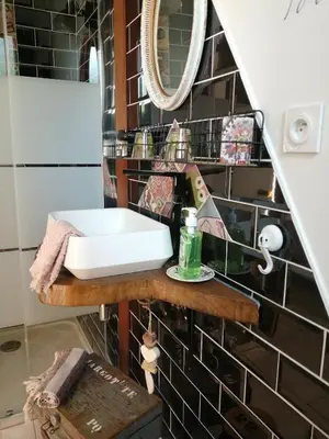 Salle de bains dans l'établissement Chambre d'hôte Margot'te