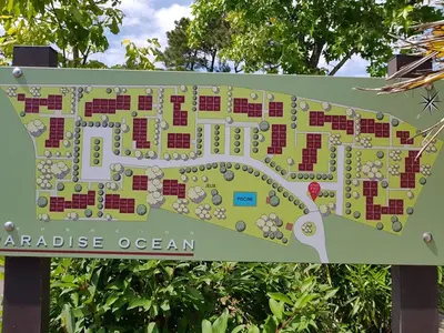 Plan de l'établissement Maison Cosy à Capbreton: Proche Plage, Piscine Commune, Terrasse & Parking Sécurisé - FR-1-413-124