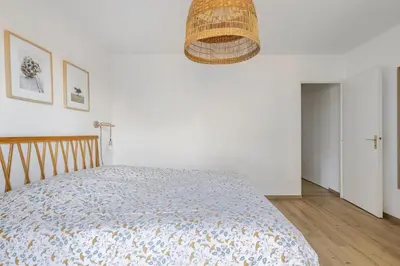 Un ou plusieurs lits dans un hébergement de l'établissement T3 Les Anémones à 50m de la plage avec grande terrasse et grand jardin
