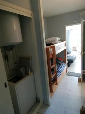 Un ou plusieurs lits dans un hébergement de l'établissement Appartement T2 cabine, capacité 4 personnes, à 600 m de la plage et à 300 m du Golf