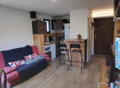 Cuisine ou kitchenette dans l'établissement Appt Seignosse le Penon - plages commerces à pied