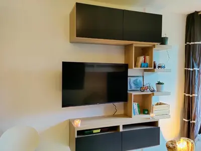 Télévision ou salle de divertissement dans l'établissement studio Seignosse Océan (plages et commerces à pied)