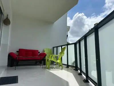 Balcon ou terrasse dans l'établissement Labenne Ocean - joli appt avec terrasse -T2 300m plage