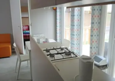 Cuisine ou kitchenette dans l'établissement Mobile Homes by KelAir at Camping Sylvamar