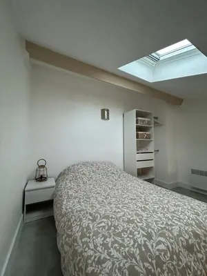 Un ou plusieurs lits dans un hébergement de l'établissement Appartement cosy avec vue océan à Mimizan 6 personnes