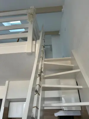 Un ou plusieurs lits superposés dans un hébergement de l'établissement Appartement cosy avec vue océan à Mimizan 6 personnes