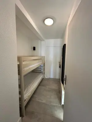 Un ou plusieurs lits dans un hébergement de l'établissement Appartement cosy avec vue océan à Mimizan 6 personnes