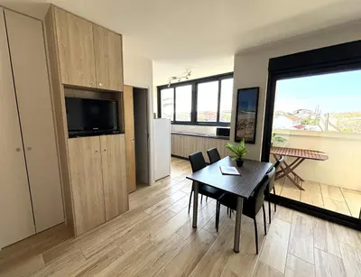 Cuisine ou kitchenette dans l'établissement Les terrasses de l'océan A11