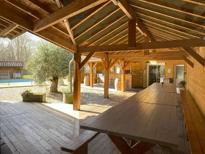 Plan de l'établissement Ensemble de 3 villas avec piscine chauffée, esprit détente