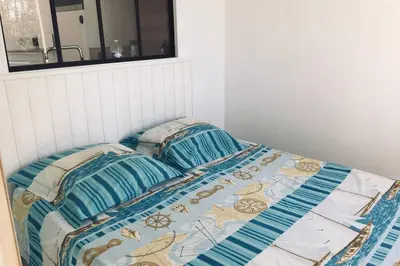 Un ou plusieurs lits dans un hébergement de l'établissement Colibri Appart' T2 au coeur du Bassin d'Arcachon