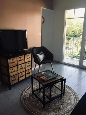 Télévision ou salle de divertissement dans l'établissement Colibri Appart' T2 au coeur du Bassin d'Arcachon
