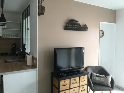 Télévision ou salle de divertissement dans l'établissement Colibri Appart' T2 au coeur du Bassin d'Arcachon