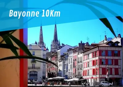 Vue générale sur Ondres ou vue de la ville depuis l'appartement