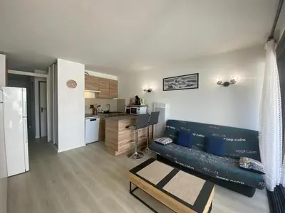 Cuisine ou kitchenette dans l'établissement Appartement T2 avec véranda, sur le port de Capbreton, proche commodités, pouvant accueillir 4 pers. - FR-1-413-177