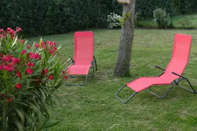 Jardin de l'établissement Jolie Villa récente, au calme, proche forêt Biscarrosse, réservation du samedi au samedi