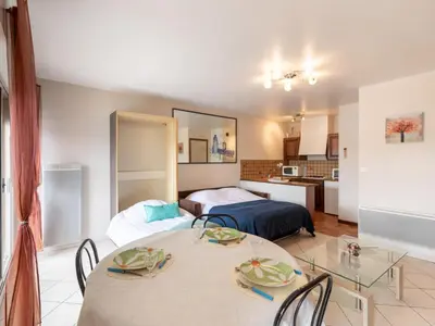 Cuisine ou kitchenette dans l'établissement Studio le Grand Foc-2 by Interhome