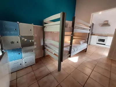 Un ou plusieurs lits dans un hébergement de l'établissement Les Gîtes du Grand Chêne
