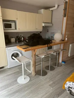 Cuisine ou kitchenette dans l'établissement T1bis dans les dunes du Cap Ferret