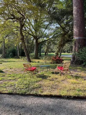 Jardin de l'établissement Villa CHEBEC Appartement en rez de jardin avec terrasse vue sur golf d Hossegor
