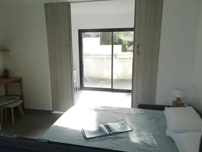 Un ou plusieurs lits dans un hébergement de l'établissement Villa Paradis Pyla sur Mer