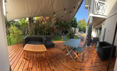 Balcon ou terrasse dans l'établissement Chambres d'Hôtes Villa Aquitaine