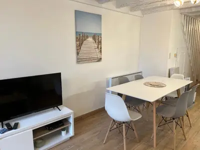 Télévision ou salle de divertissement dans l'établissement Maisonnette à 300 m du lac de Biscarrosse