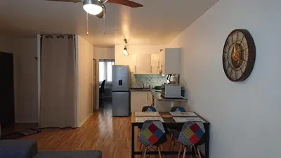 Cuisine ou kitchenette dans l'établissement Appartement T2 45 M2 Meublé 3 étoiles tout confort hyper centre de Dax