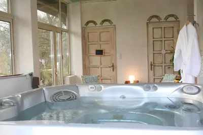 Salle de bains dans l'établissement Domaine Castetbieilh