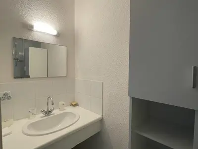 Salle de bains dans l'établissement Appartement spacieux pour 6 avec terrasse, parking et animaux admis - FR-1-379-141