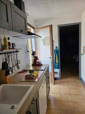 Cuisine ou kitchenette dans l'établissement LA PETITE MAISON DU LAC