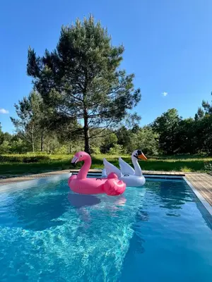 Piscine de l'établissement La Maison dans l'Airial, maison d'architecte en pleine nature, PISCINE ou située à proximité