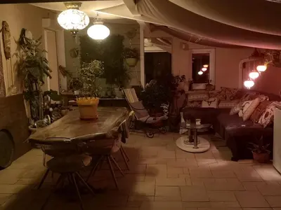 Coin salon dans l'établissement Grande maison familiale avec piscine et varangue à Tarnos, proche plages et commerces - FR-1-239-779