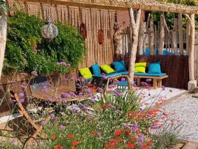 Jardin de l'établissement Villa Hossegor - 4 étoiles, 6 chambres - 5 salles de bains - piscine chauffée 5 mn des plages